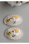 Bee in Flower Themed Snap Clasp - Niche Hair Accessory Reflecting Your Hair Style (1 Pair) - 6