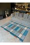 Paris Collection Blue Coffee Themed Geometric Patterned Creative Modern Decorative Carpet 155 - 2