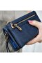 New Season: Soft Leather Wallet with Navy Blue Strap