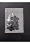 Black Color Patterned 2 cm Diameter Polyester Button 20 Pieces. - 3