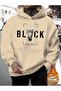Black Printed Oversize 2 Thread Raised Sweatshirt