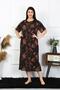 Fashion Line Women Large Size Short Sleeve Black Mom Nightgown 1375