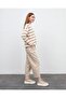 Gold Buttoned Striped Sweater - 3