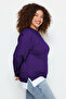 Purple Bottom T-Shirt Look Thin Knitted Oversize Sweatshirt Tbbaw23Ao00023 - 3
