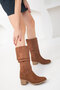 Tan Suede Women's Boots 19831 - 5