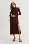 Women's Brown Turtleneck Midi Dress Hor15 - 3