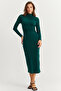 Women's Emerald Green Drape Maxi Dress Dmr377