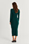 Women's Emerald Green Drape Maxi Dress Dmr377 - 7