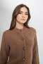 Regular Fit Regular Cut Button Detailed Youth Cute Women's Camel Knitwear Sweater Cardigan - 6