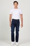 Straight Fit Regular Waist Navy Blue Arizona Jean Denim Jeans - 3