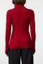 Red Stand Collar Sleeve Detailed Knitwear Sweater Tedaw25Kz00034 - 4