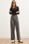 Women's Smoked Single Button Polyviscon Palazzo Trousers Pnt- 19000296