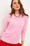 Candy Pink Soft Textured Women's Sweater - Crew Neck Kzk- 19000858 - 3