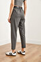 Women's Smoked Belted Pocket Single Pleat Polyviscon Carrot Trousers Pnt- 19000297 - 8