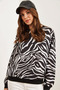 Women's Zebra Basic Soft Textured Casual Sweatshirt Swt-19000457 - 3