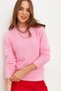 Candy Pink Soft Textured Women's Sweater - Crew Neck Kzk- 19000858