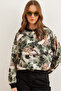 Women's Batik Leopard Basic Soft Textured Loose Sweatshirt Swt-19000457