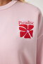 Women's Pink Printed Knitted Sweatshirt Bf00099 - 6