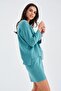 %100 Pamuk Kadın Şort - Turkuaz - 6