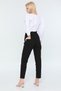 By-1059 Women's Black Elastic Waist Jeans Drawstring Mom Jeanfrango Stone High Waist Wide Leg Pants - 4