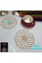 3 Pieces of Coffee Presentation Trays (Cup Coasters) /13Cm/Gold/Shimmering/Silvery/ - 5