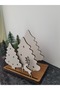 Nordic Design Illuminated White Christmas Tree with Deer Wooden Coffee Corner Table Decoration - 5