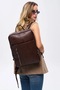 Deridense Organizer Laptop Premium Vegan Leather Backpack Laptop Bag Unisex - 2