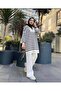 Zippered Collar Striped Knitwear Set