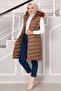 Hooded Puffer Vest Brown