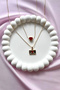 Set of 2 Gold Heart Letter Charm Necklaces - 2