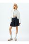 Rubber Detailed Mini Pleated Skirt