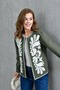 Women's White Embroidery Patterned Stamp Jacket on the Front and Sleeves - 4
