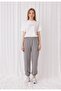 Women's Gray Melange Striped Jogger Sweatpants - 3