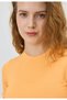 Women's Orange Color Ruffle Short Sleeve T-Shirt - 6