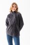 Women's Smoked Stand Collar Zipper Closure Plush Jacket - 5