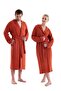 Hooded 4 Layer Brick Color Muslin Bathrobe - Unisex 100% Cotton Bathrobe