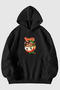 Next Level Ramen Printed Unisex Black Kangaroo Pocket Hooded Sweatshirt Hoodie