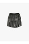 Shiny Skirt with Glitter Elastic Waist and Fold Detail