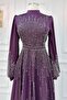 Hijab Evening Dress Plum Shimal - 2