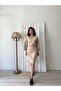 Beige Short Skirt-Blouse Set (Etek-Bluz) - 4