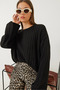 Women's Black Patterned Knitwear Sweater 20234918