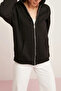 Women's Interlock Two Thread Oversize Basic Plain Unprinted Seasonal Casual Jacket Fleece Cardigan - 4