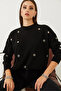 Women's Black Metal Ring Patterned Knitwear Sweater 20234255 - 6
