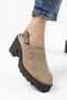 Carleen Women's Genuine Leather Sabot Belted Taupe Sandals - 2