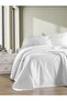Pike Single 100% Cotton Small Checkerboard Patterned Bedspread Hotel Type Luxury Pike White - 4