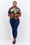 Women Curvy Fit Pointed Collar Short Sleeve Shirt, Multicolor - 3