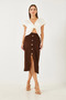 Women's Brown Button Detailed Knitwear Skirt 85001004 - 8