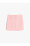 Tweed Skirt with Pearl Buttons and Slit Detail - 2