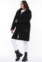 Stand Collar Boucle Large Size Long Coat Black - 4