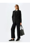 Wide Leg Oversize Fabric Trousers with Pockets - 2